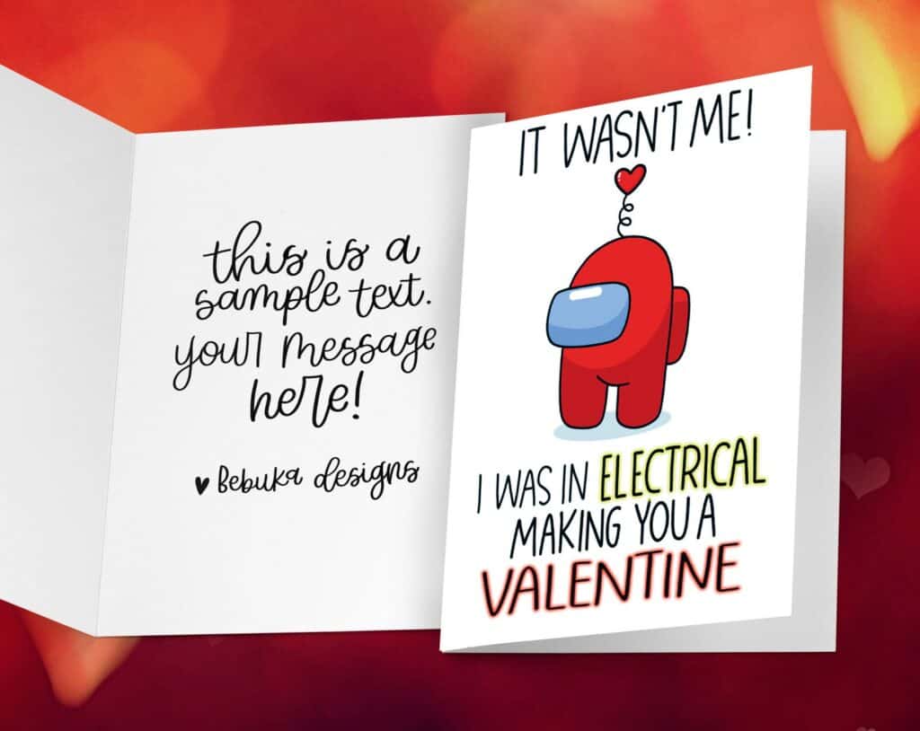 Among Us Cards for Valentine's Day