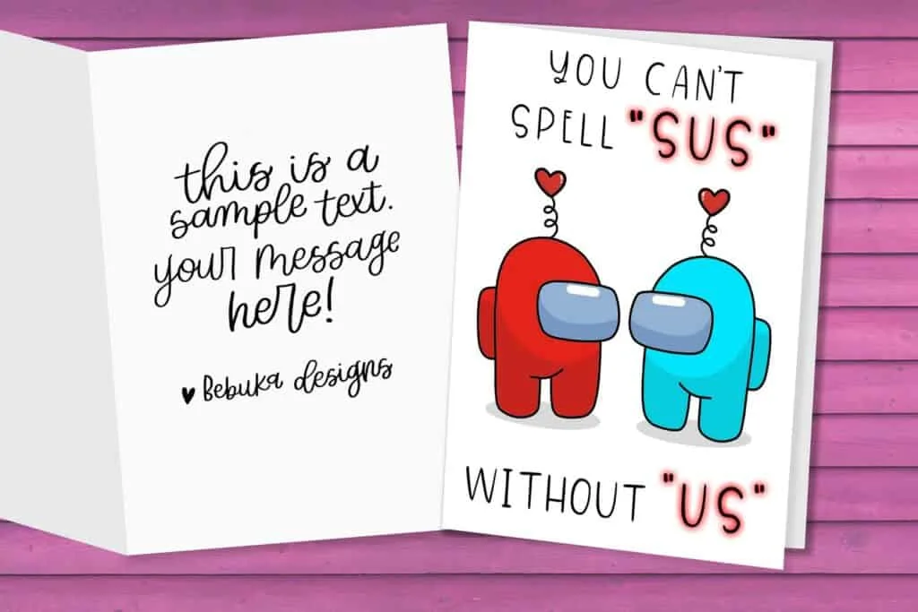 Among Us Card Valentine's Day 