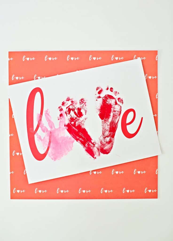Love Handprint Craft. Preschool Valentine Art Project. 