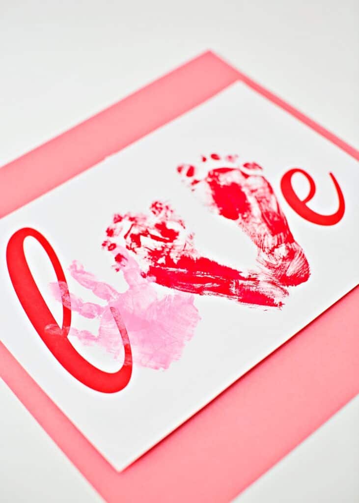 Love Handprint Art - Cute Preschool Valentine Craft