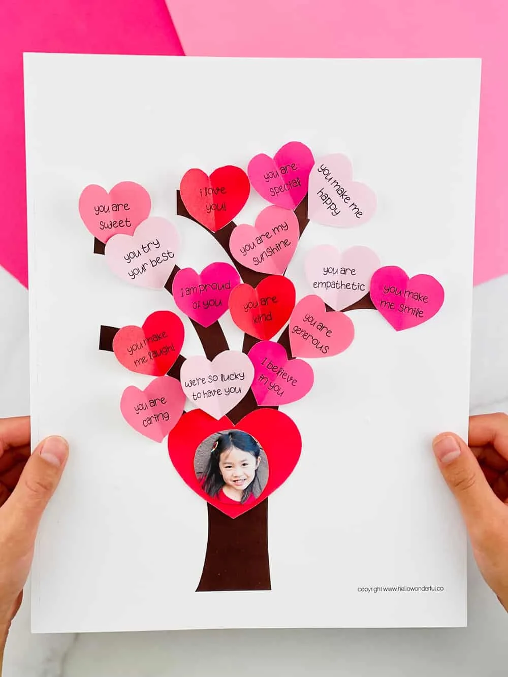 Paper Heart Tree Valentine Craft for Kids