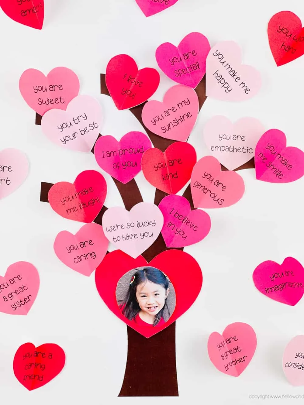 Paper Heart Tree Valentine Craft for Kids