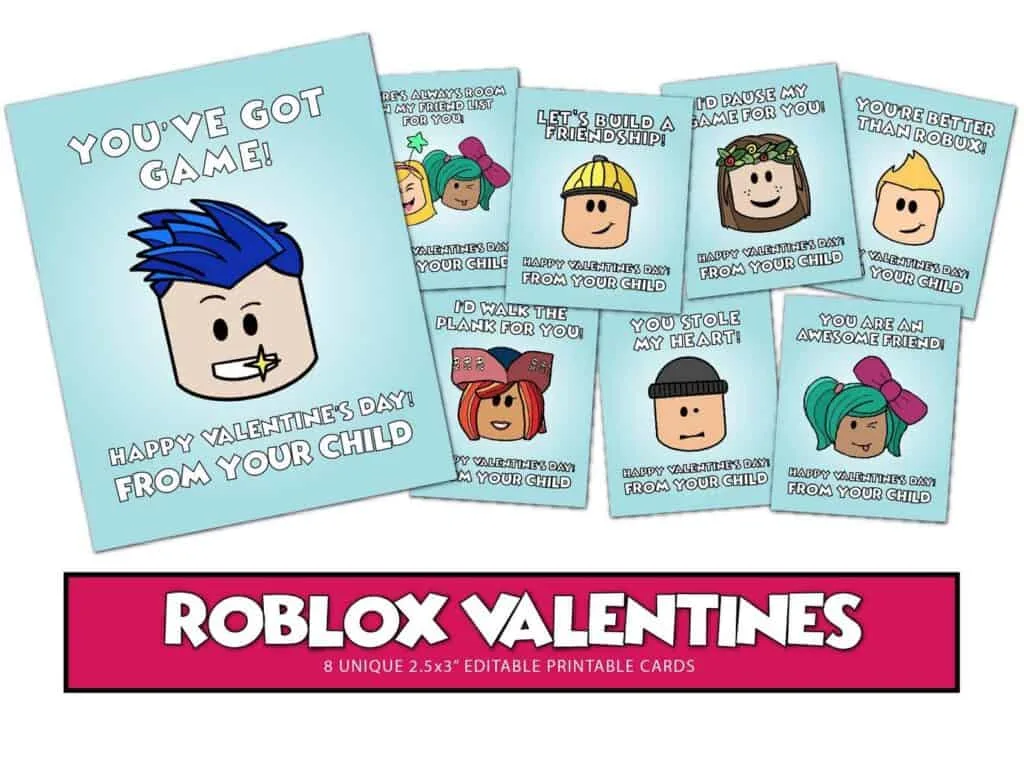 Video Game Roblox Digital Valentine 8 Different Characters