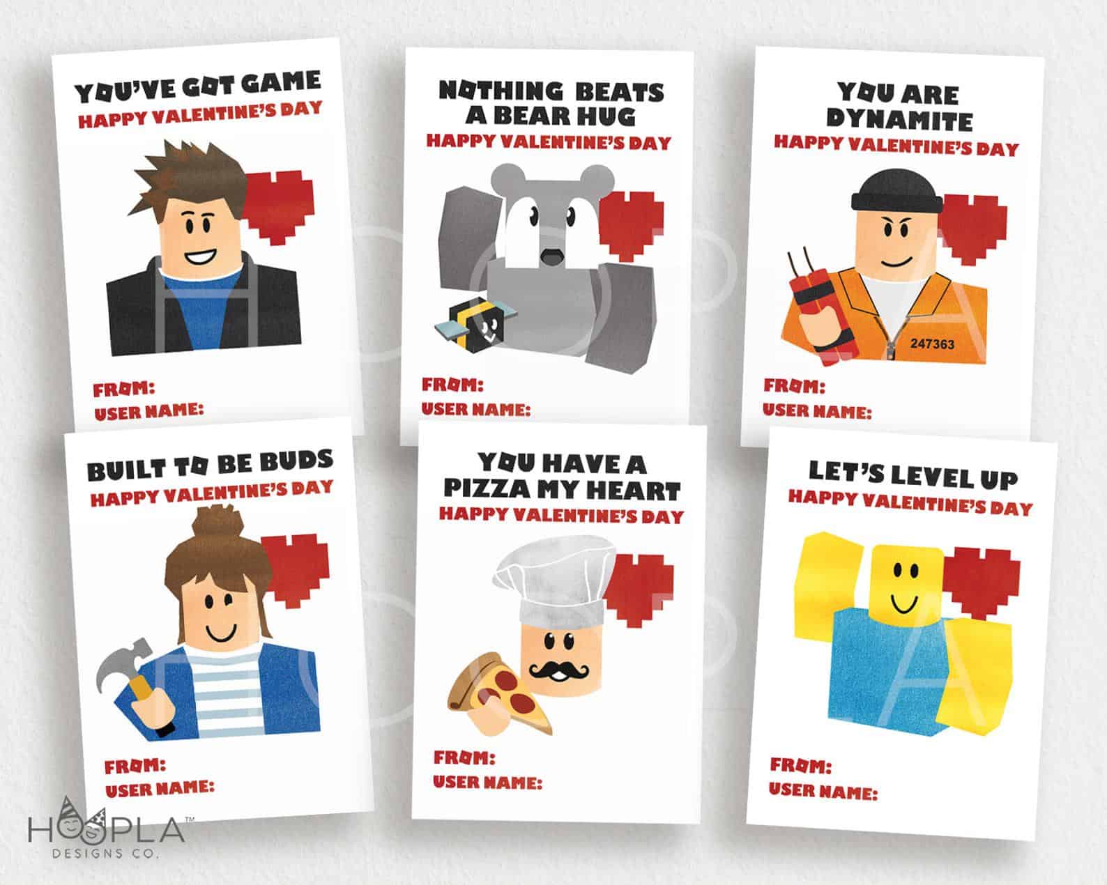 Roblox Valentines For Kids Fun Valentine Roblox Gifts - valentine printable cards roblox