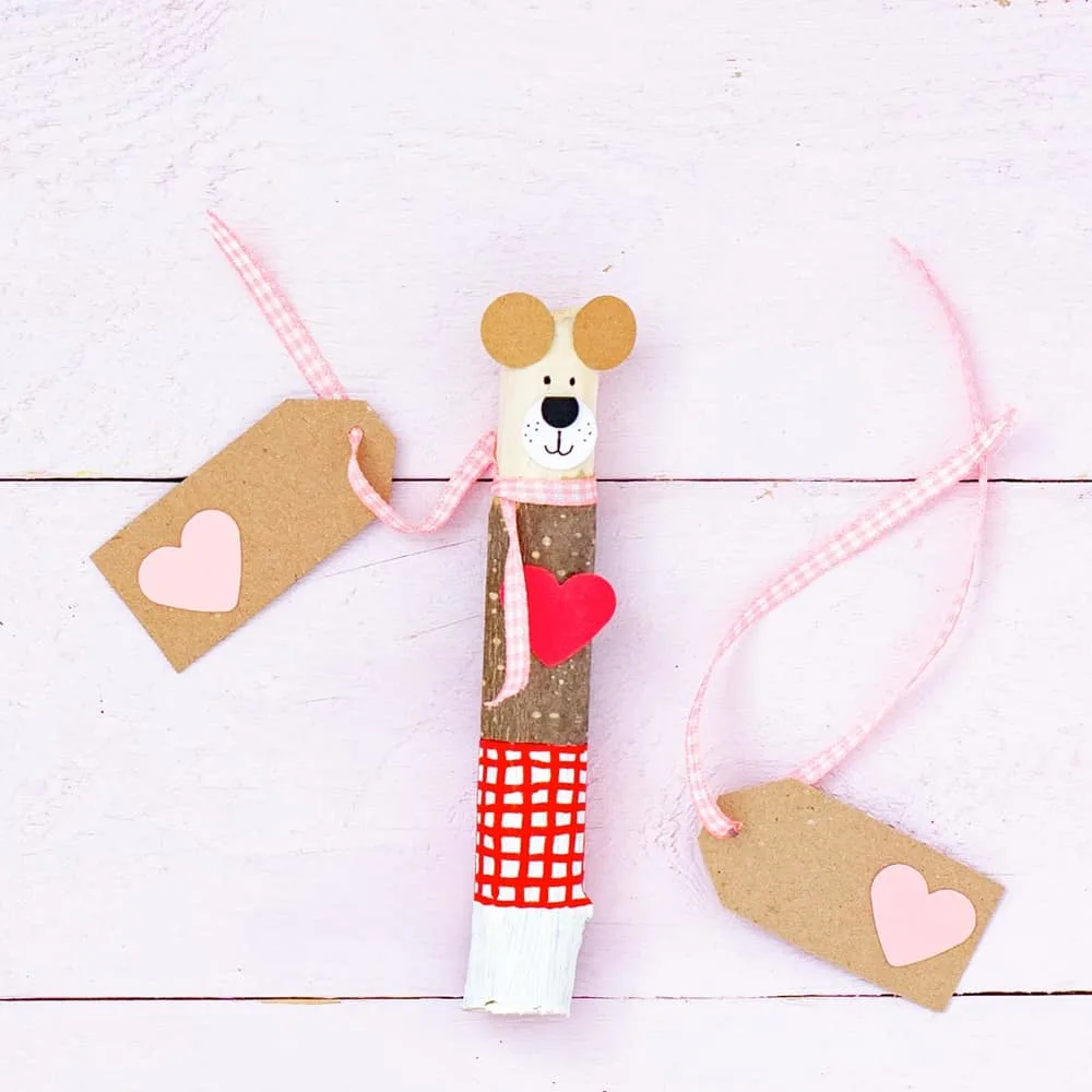 valentine stick nature craft kids