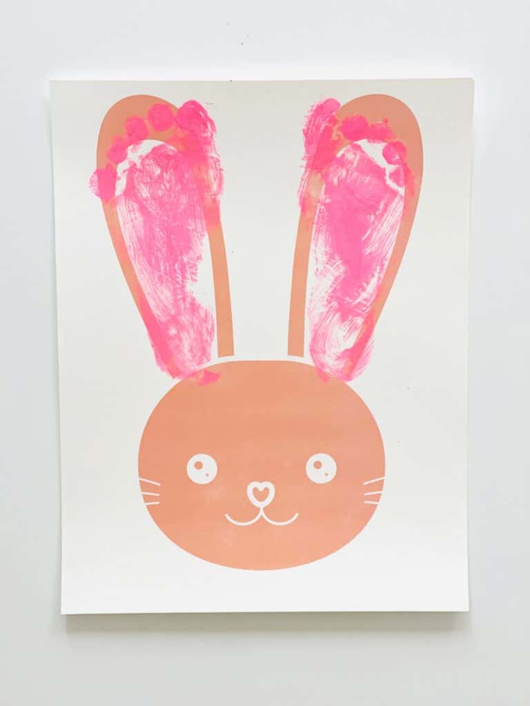 printable easter bunny craft - footprint art