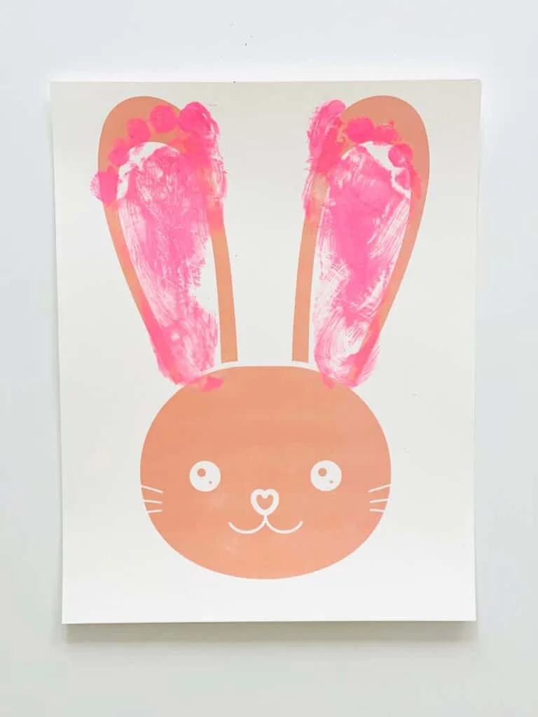 printable easter bunny craft - footprint art