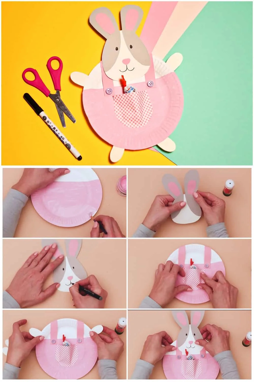 Bunny Easter Craft for Kids - paper plate Easter Craft