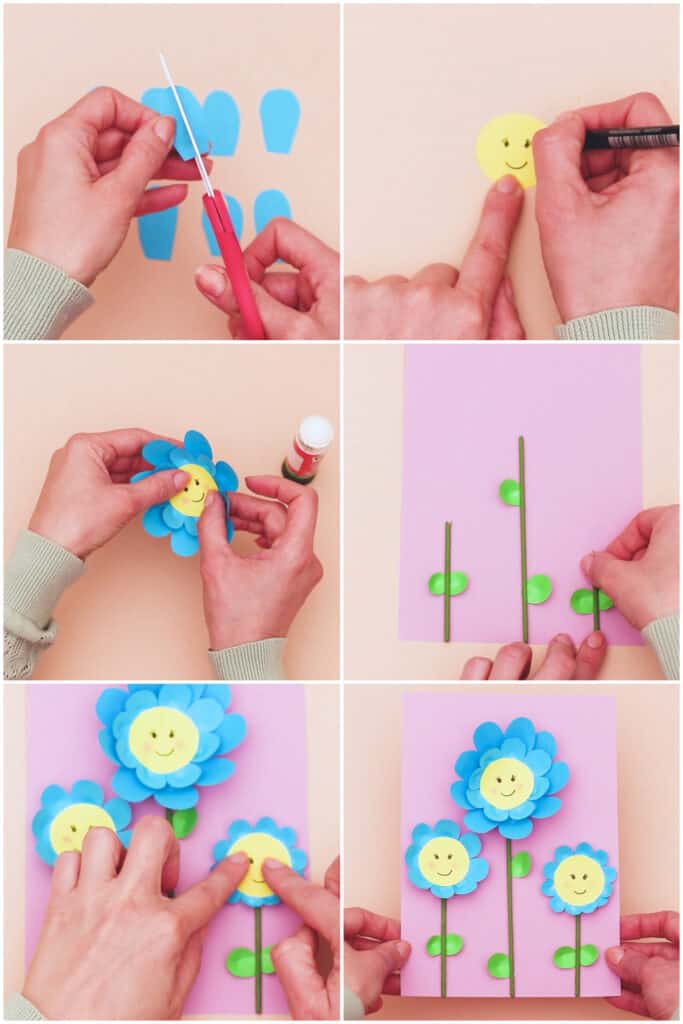 how to make easy paper flowers with kids craft 