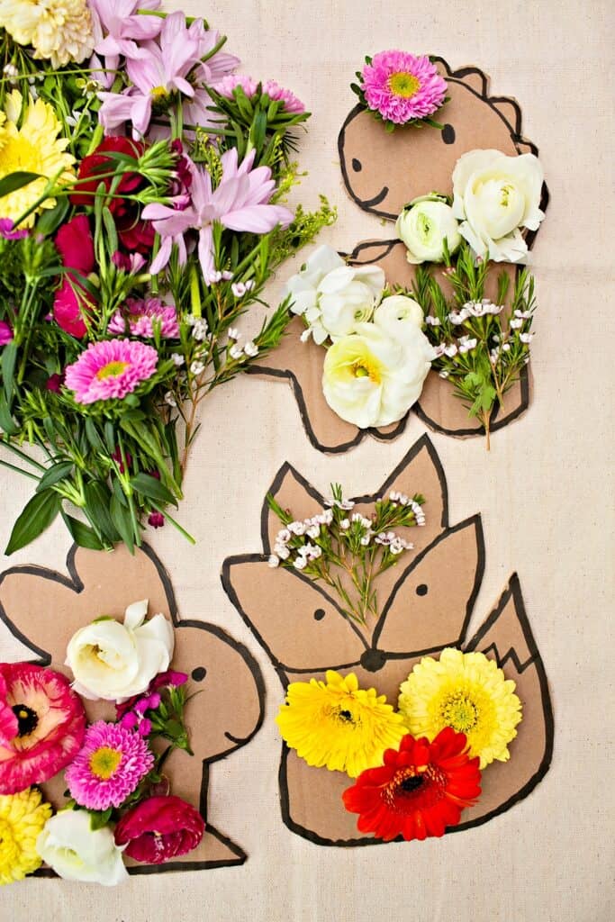 Flower Animal Nature Craft - Fun Outdoor Activity For Kids