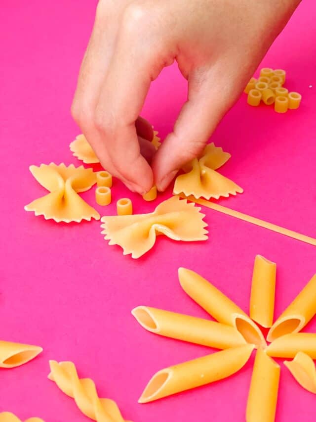 Pasta Flower Craft Cute Flower Art for Kids