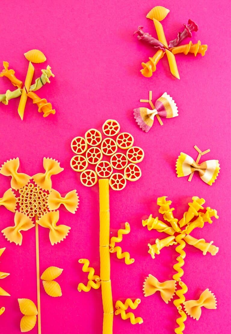 Pasta Flower Craft Cute Flower Art for Kids