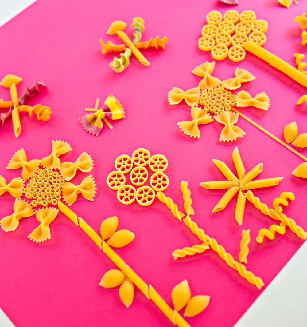 Pasta Flower Craft Cute Flower Art for Kids