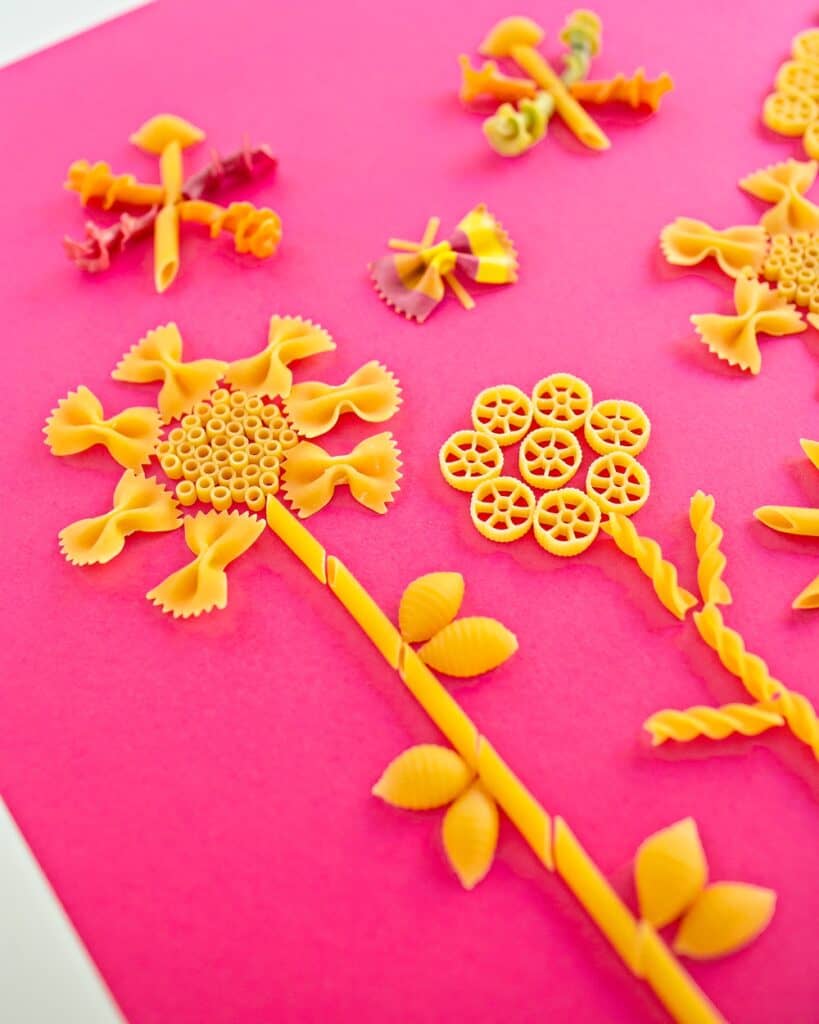 Pasta Flower Craft Cute Flower Art for Kids