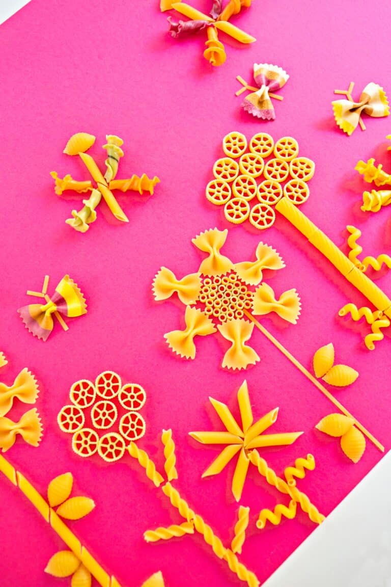 Pasta Flower Craft Cute Flower Art for Kids
