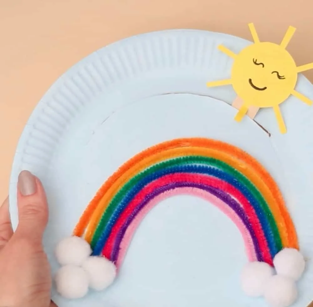 rainbow paper plate craft 