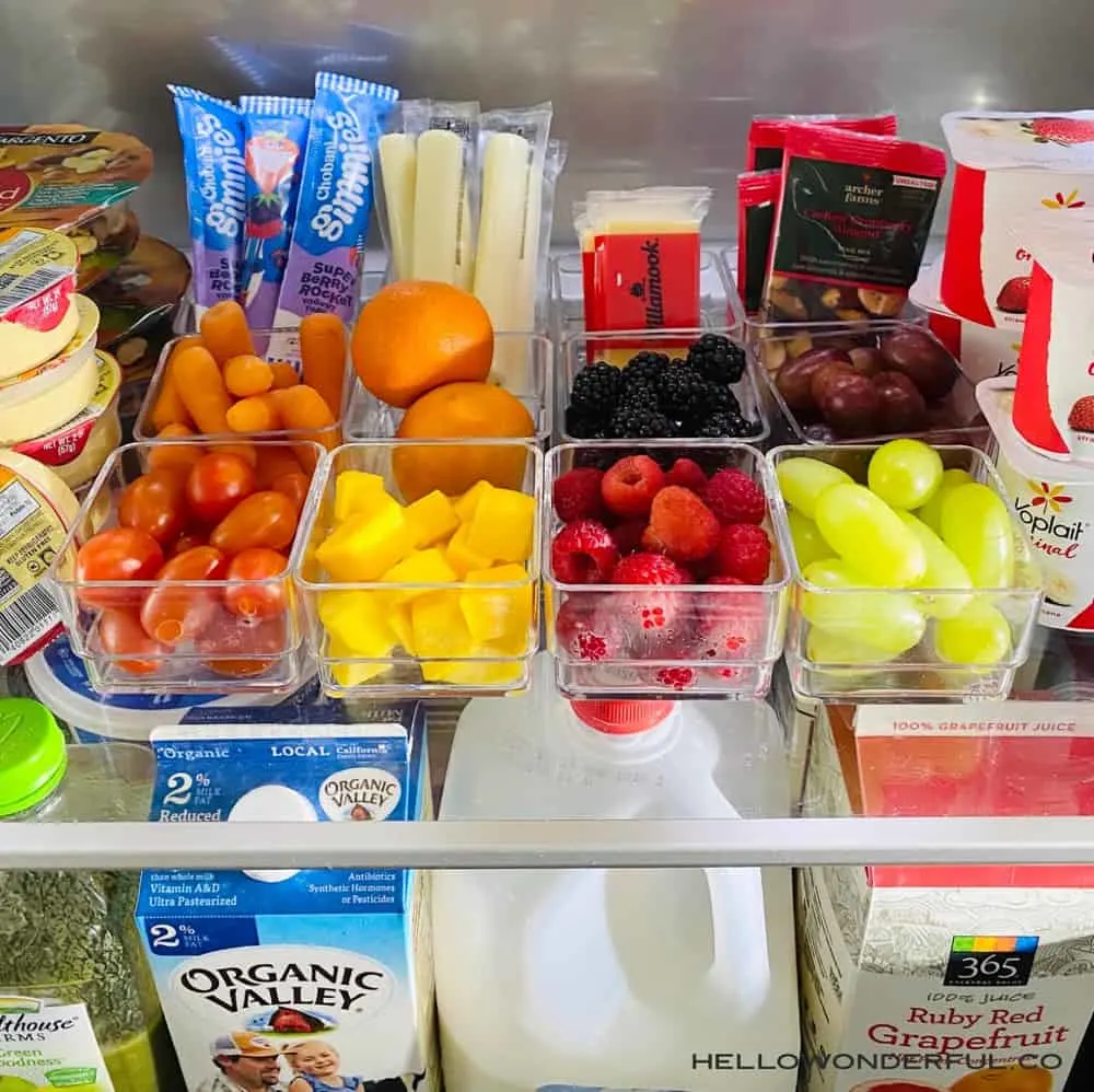 Refrigerator Snack Drawer Prep