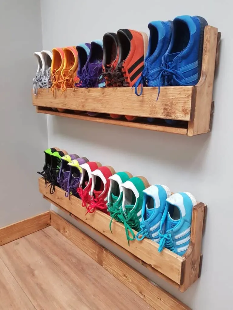 wooden shoe hanging rack 