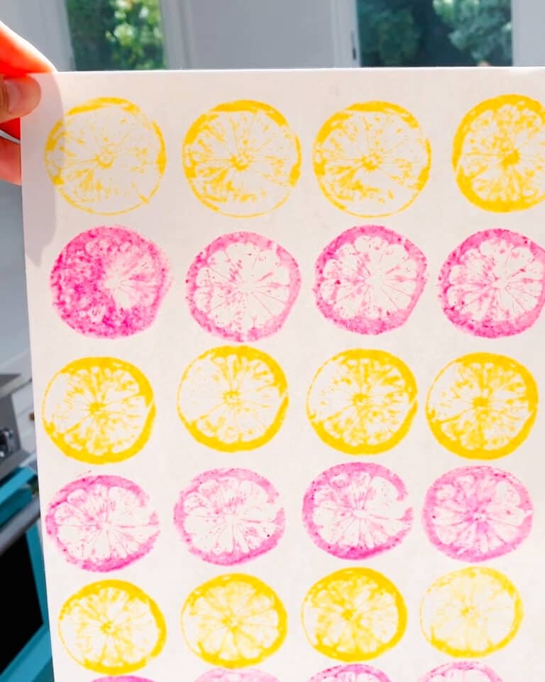 Lemon Fruit Stamping Art Project For Kids