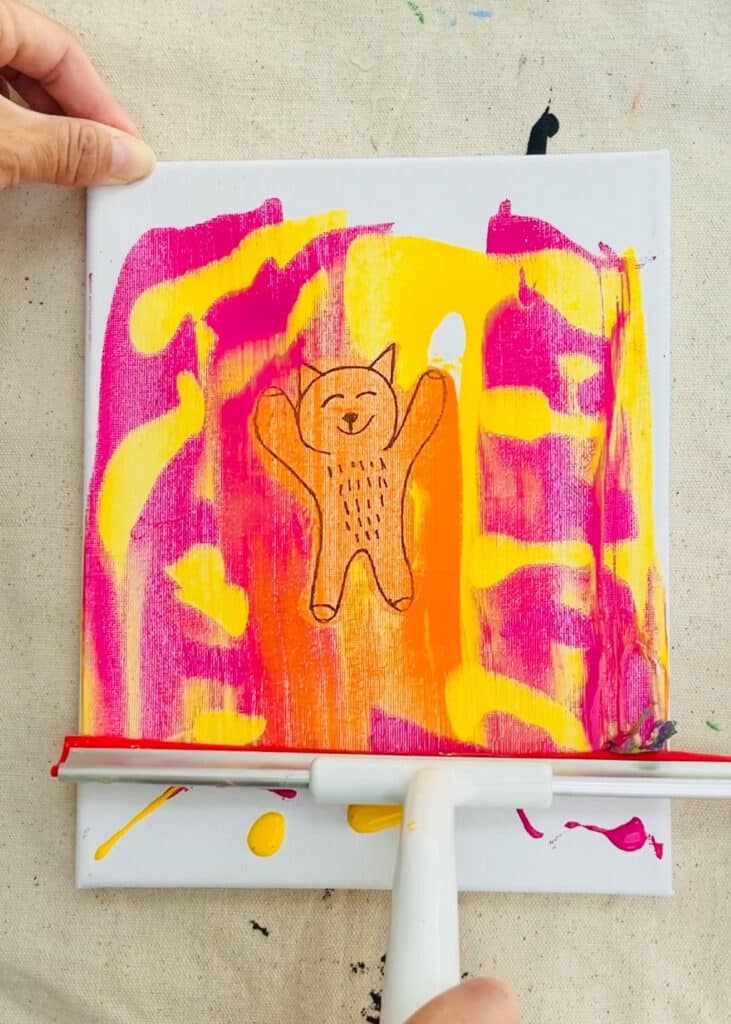 This Squeegee Paint Drawing Reveal is a Super Fun Kids Art Project!