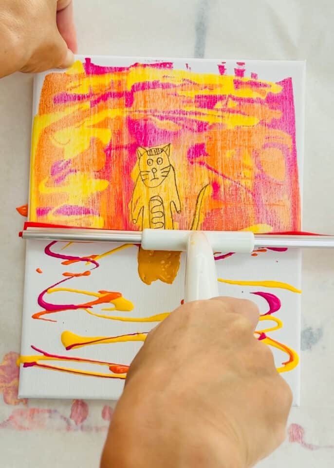 This Squeegee Paint Drawing Reveal is a Super Fun Kids Art Project!