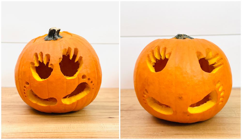 Baby Pumpkin Handprint and Footprint Carving