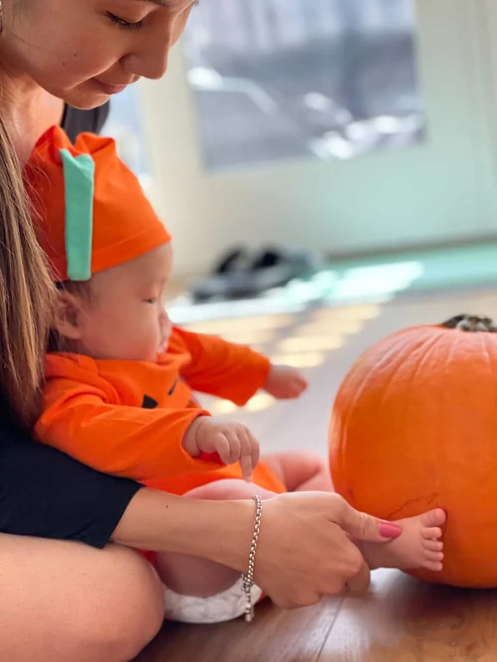Baby Pumpkin Handprint and Footprint Carving