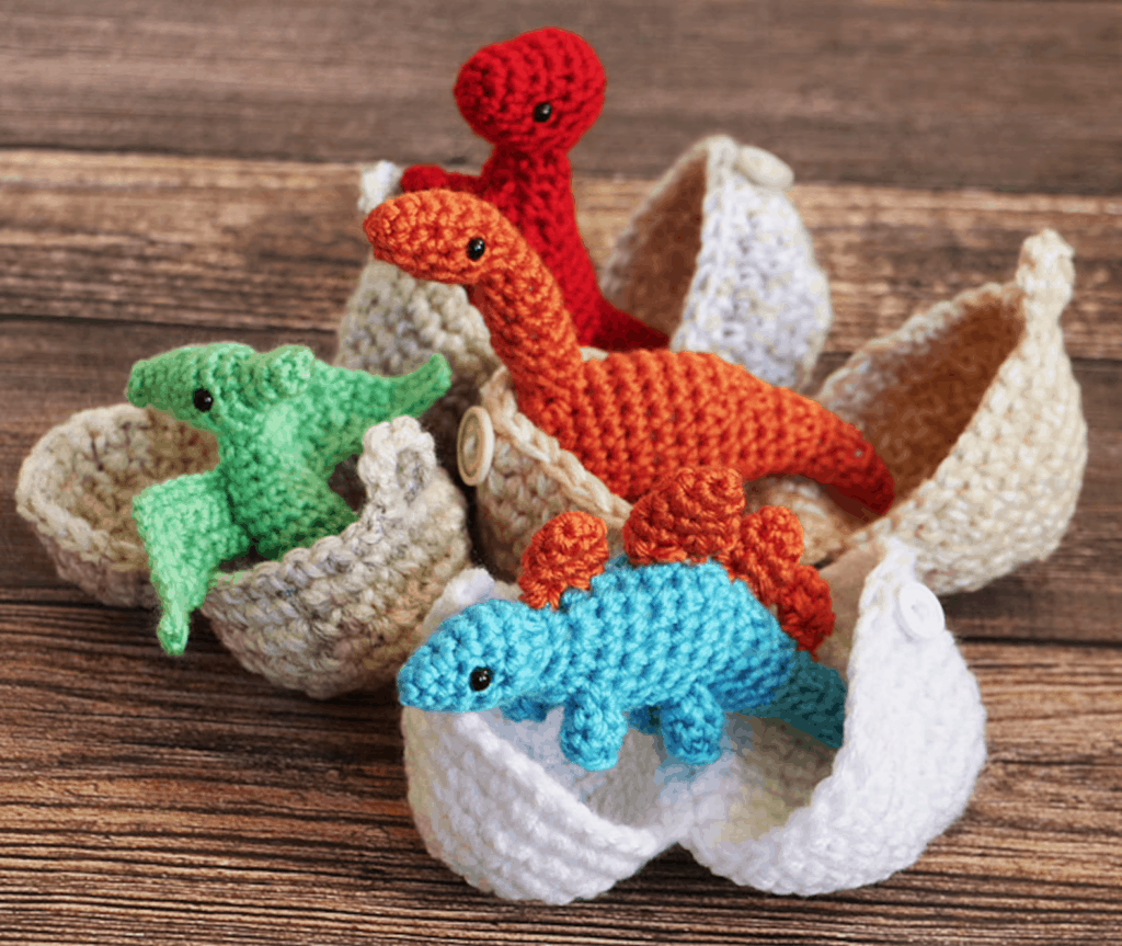 dinosaur crochet eggs