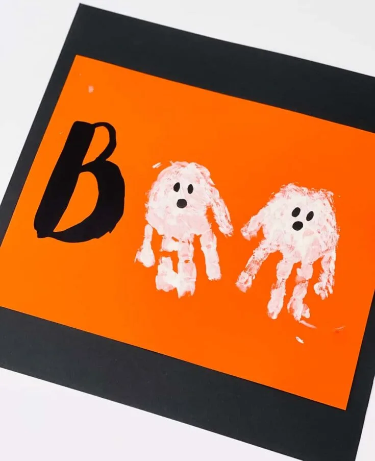 HALLOWEEN GHOST HANDPRINT ART