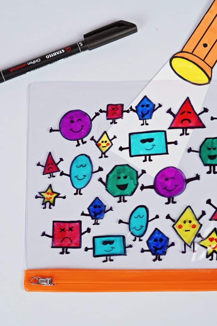 Shape Learning Flashlight Craft - Fun Preschool Craft