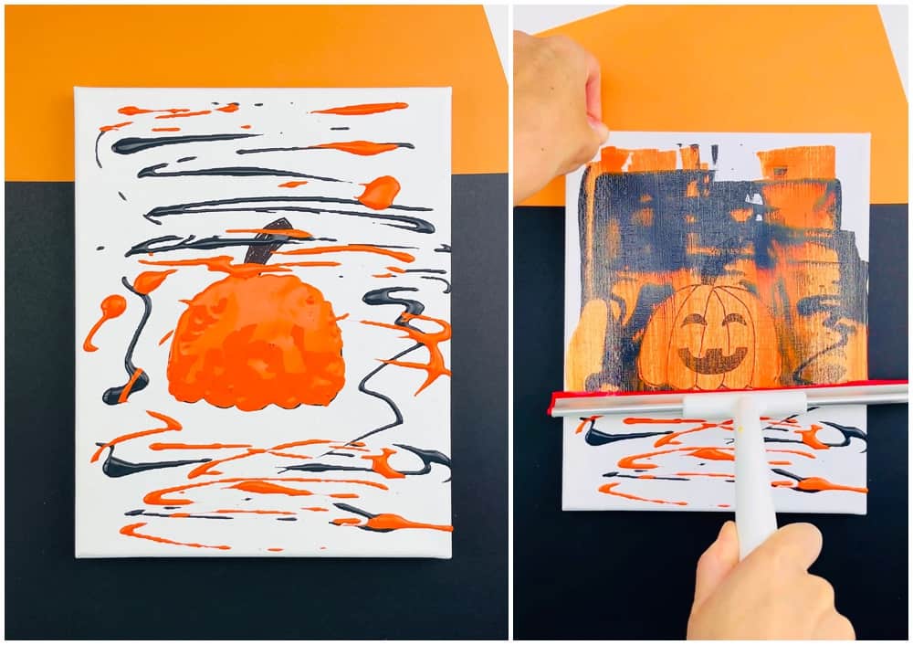 Halloween Squeegee Paint Art