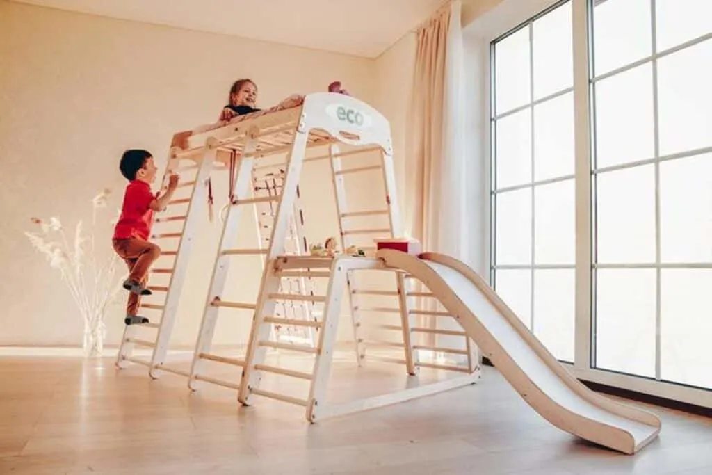 wooden indoor playground