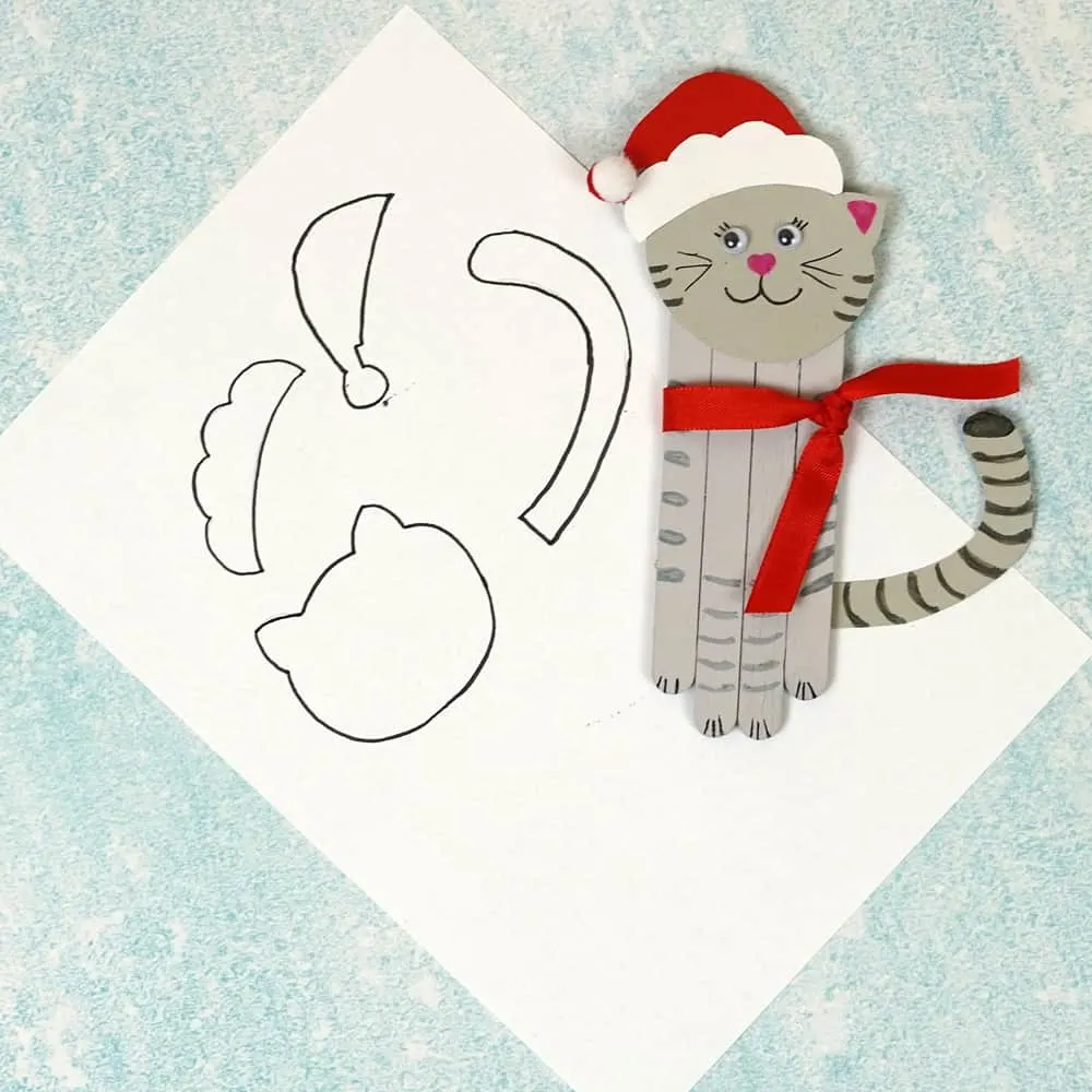 Cat Popsicle Stick Christmas Craft