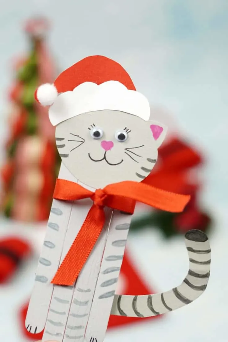 Cat Popsicle Stick Christmas Craft