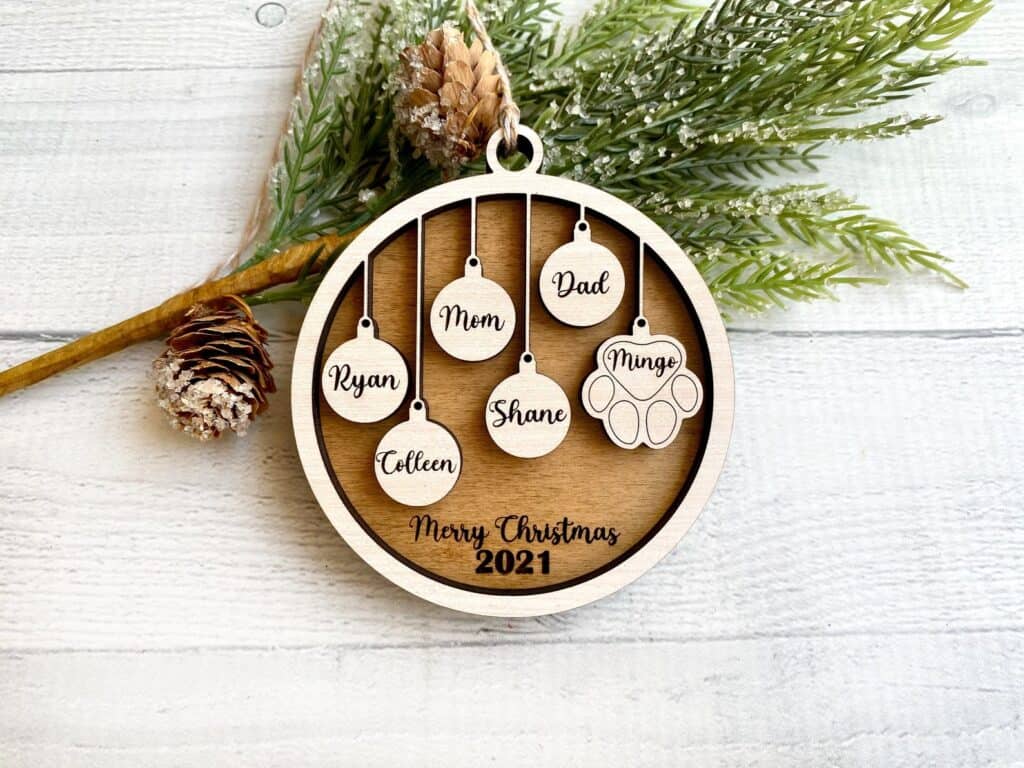 Personalised Christmas Ornaments Engraved Christmas Ornaments Christmas Gifts Christmas Tree Decorations Any Engraved Letter