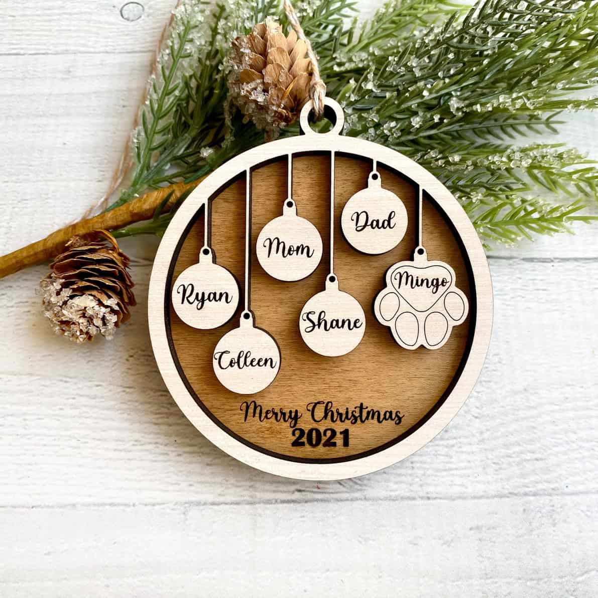 Let's Make Memories Personalized Couples First Christmas Round Ornament Customize Message Christmas Ornament Year 
