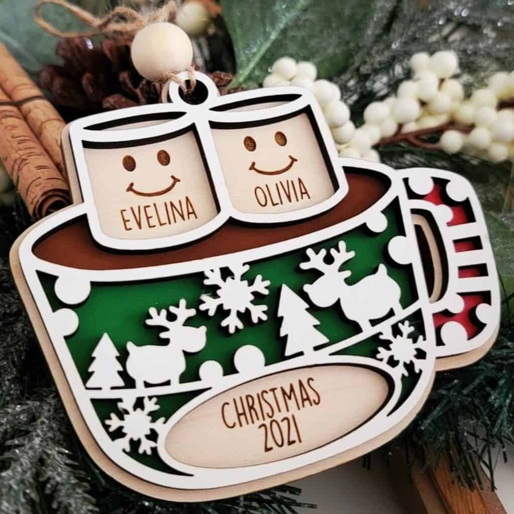 hot chocolate ornaments