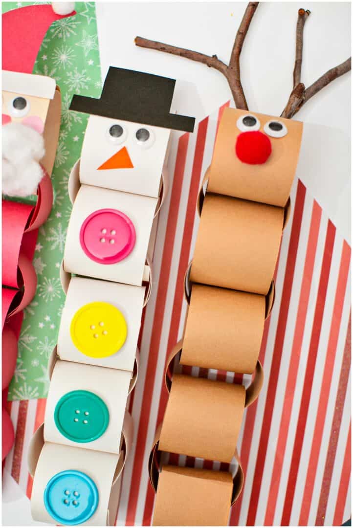 Cute and Easy Christmas Paper Chain Garland Craft