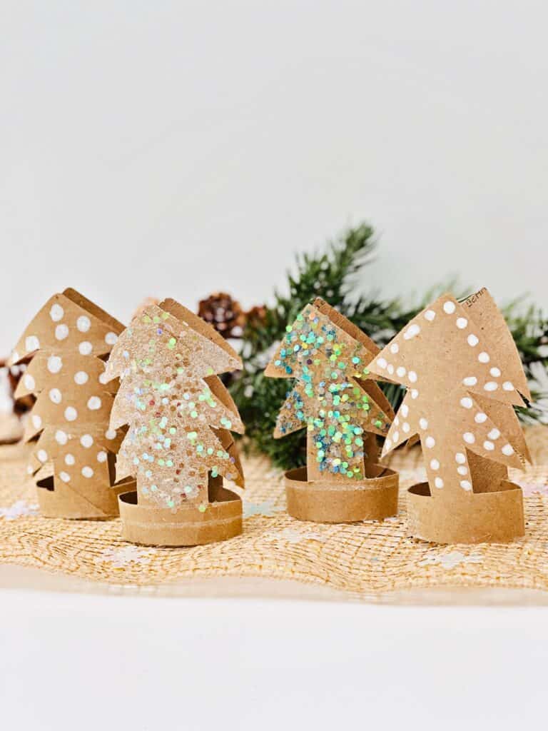 Toilet Paper Roll Christmas Trees Cute Christmas Craft For Kids