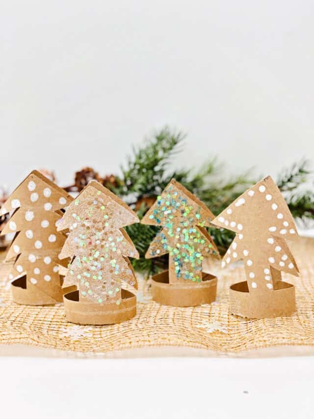 Toilet Paper Roll Christmas Trees Cute Christmas Craft For Kids