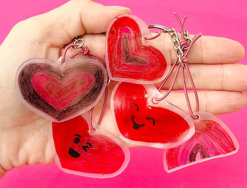 DIY Shrinky Dinks Valentine Keychains