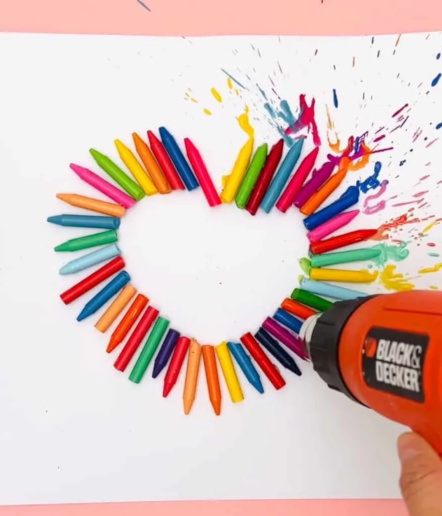 Melted Crayon Heart Art