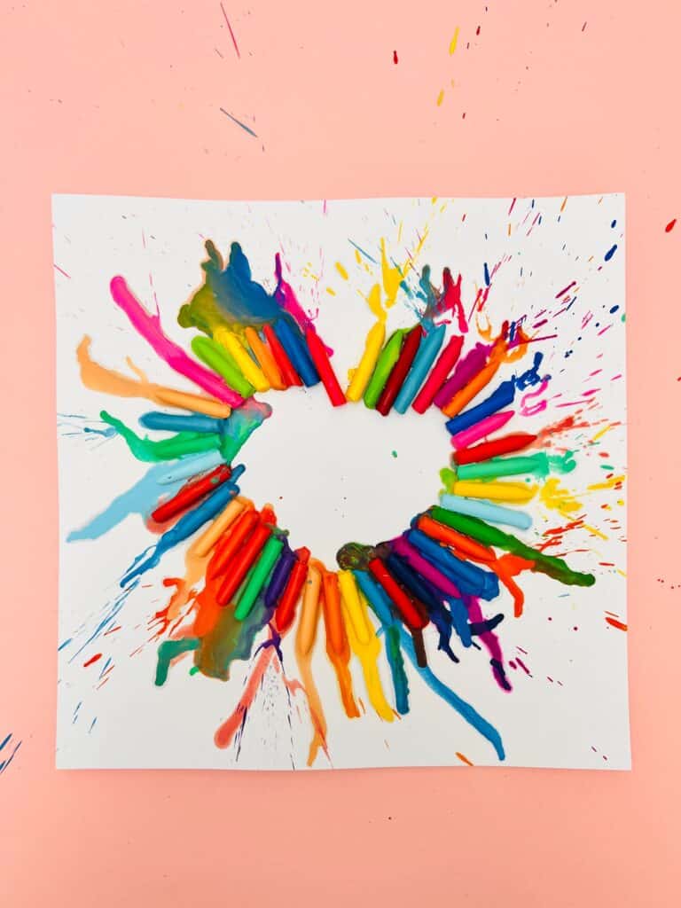 Melted Crayon Heart Art