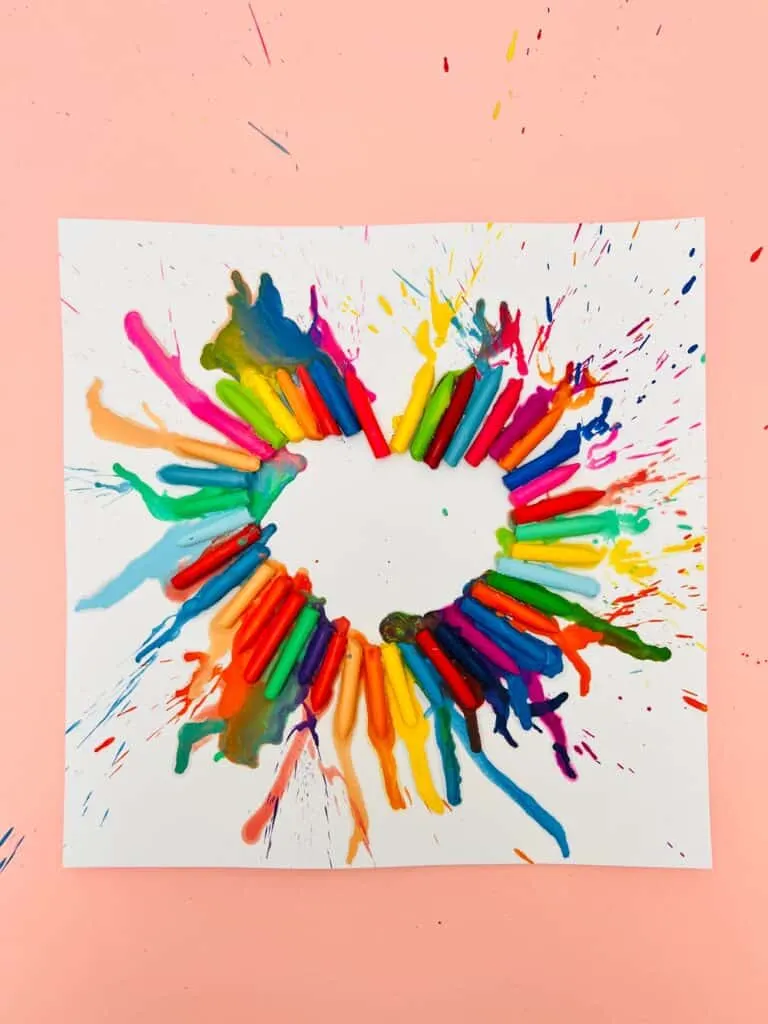 Melted Crayon Heart Art