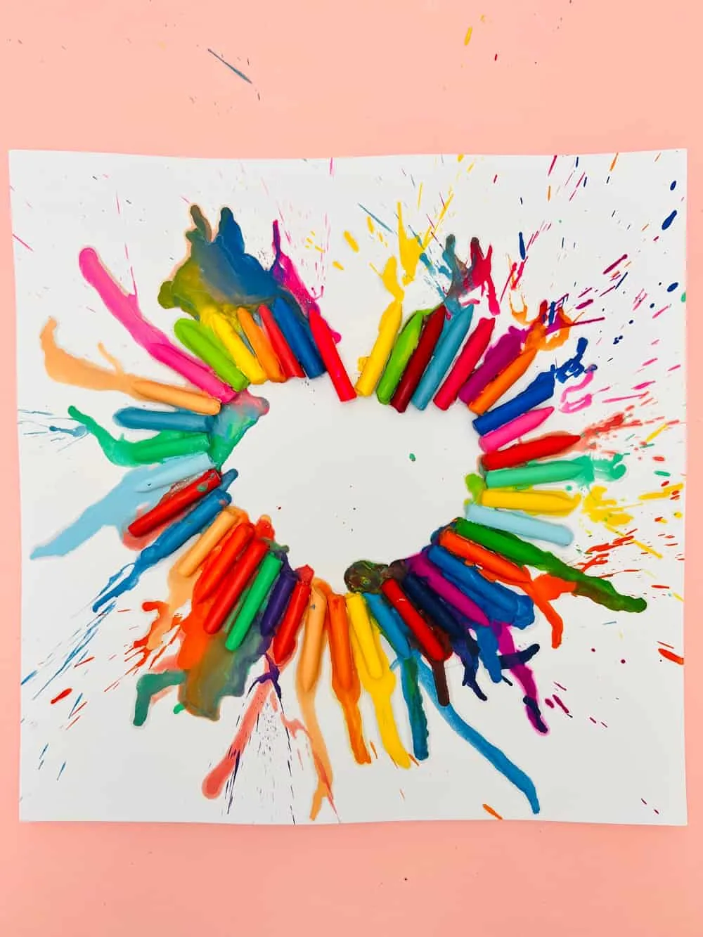 Melted Crayon Heart Art