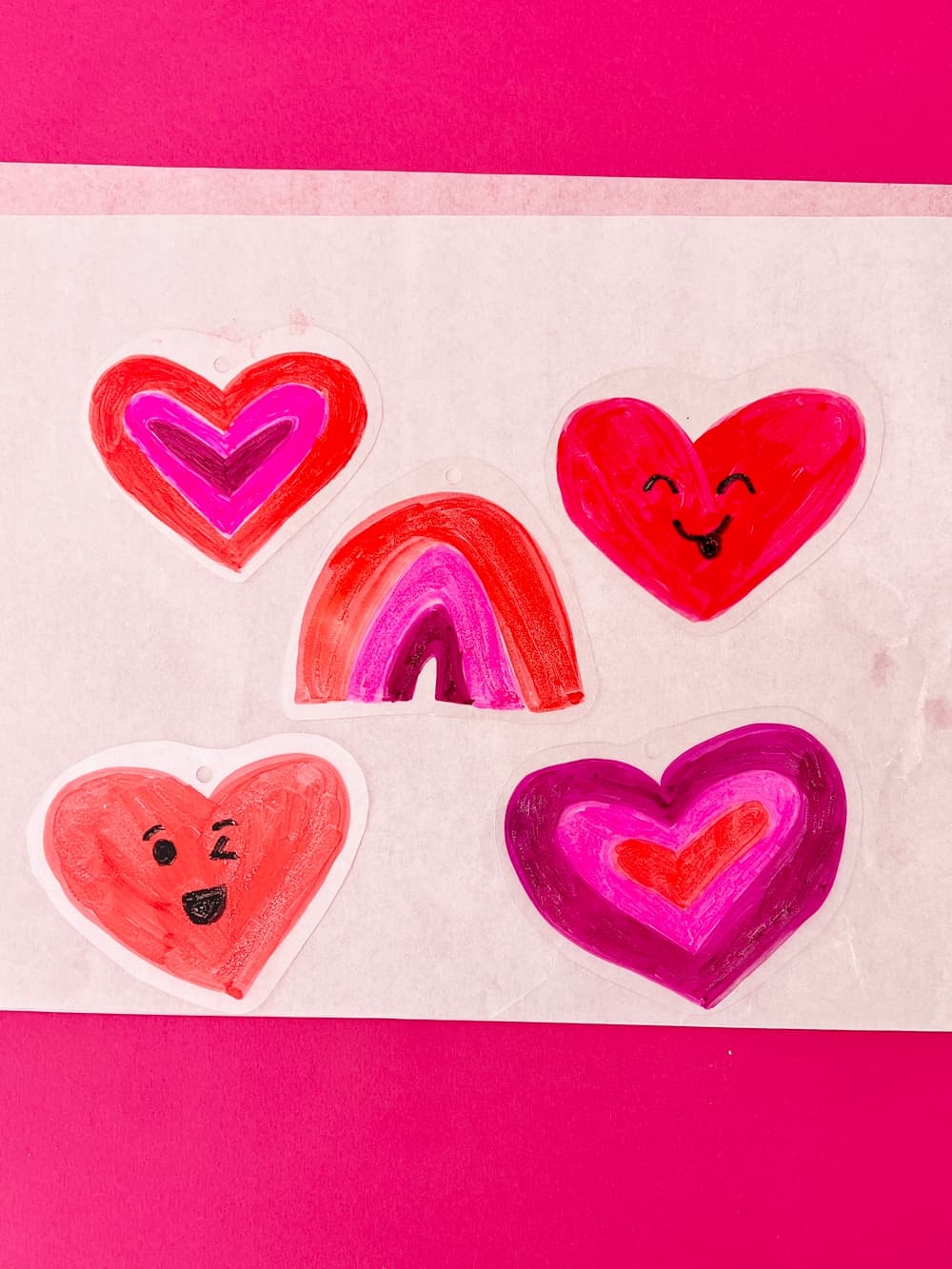 DIY Shrinky Dinks Valentine Keychains