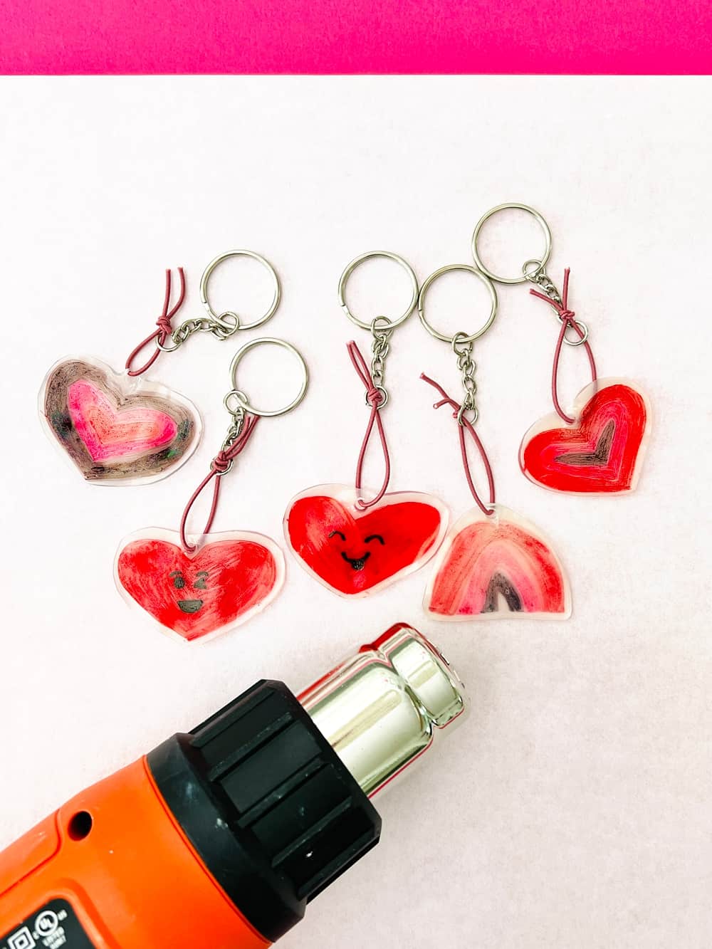 DIY Shrinky Dinks Valentine Keychains