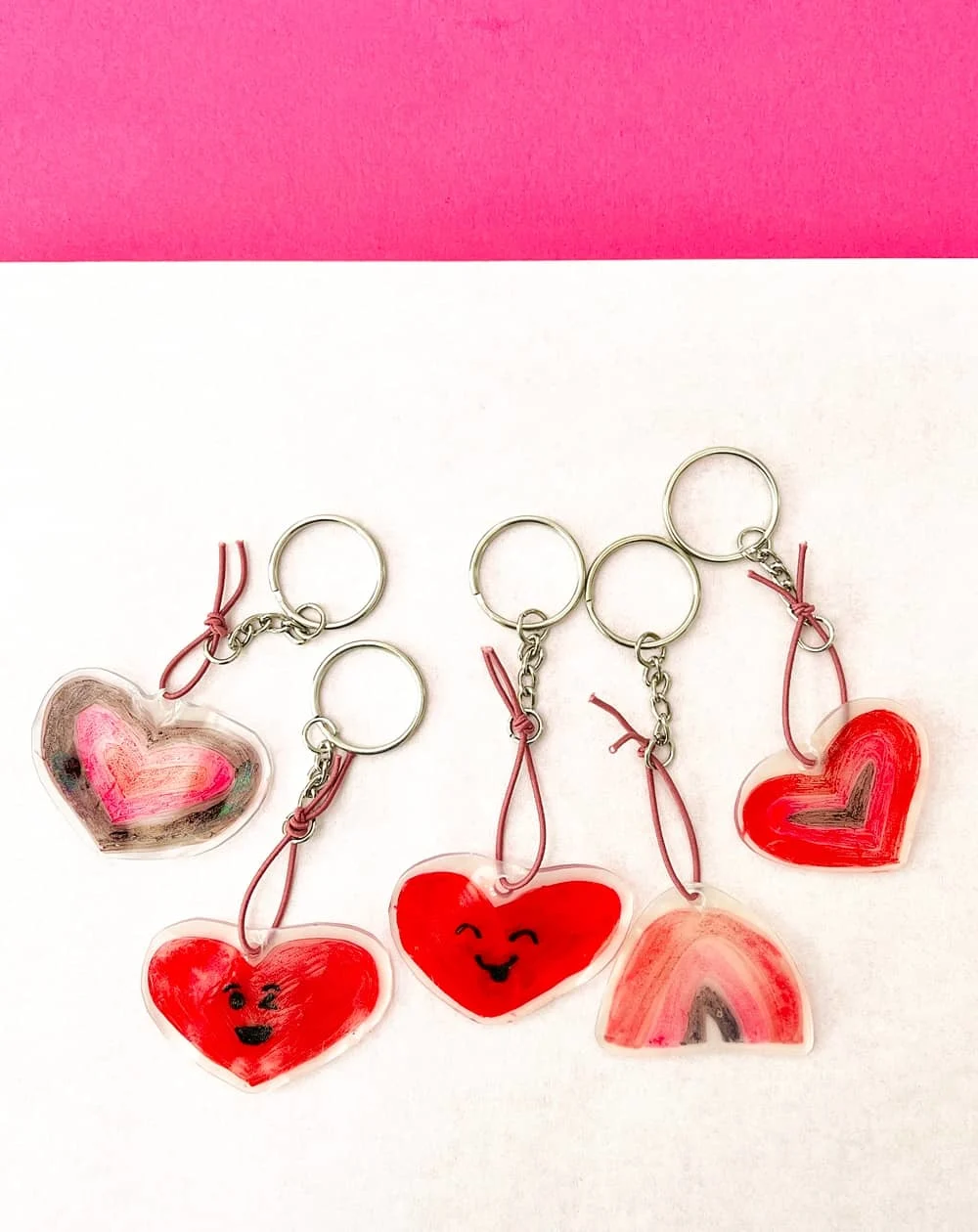 DIY Shrinky Dinks Valentine Keychains