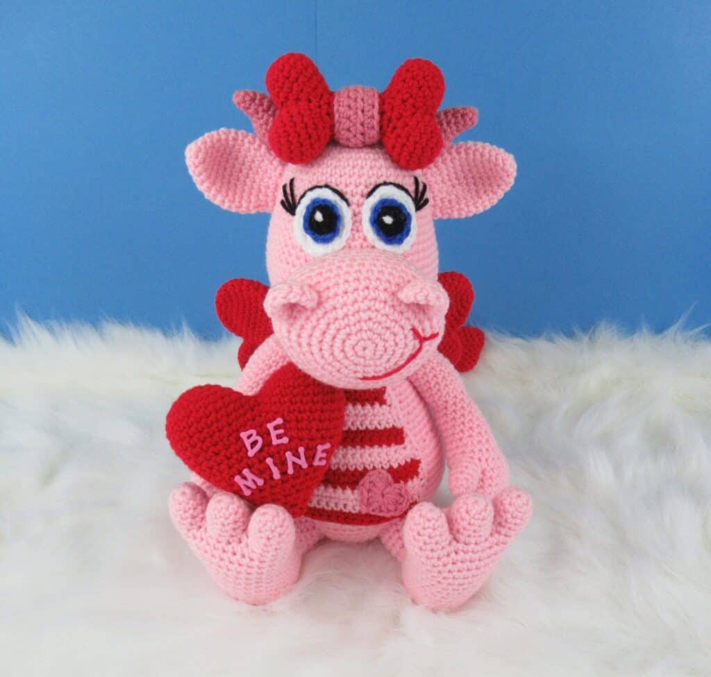 crochet valentine dinosaur 