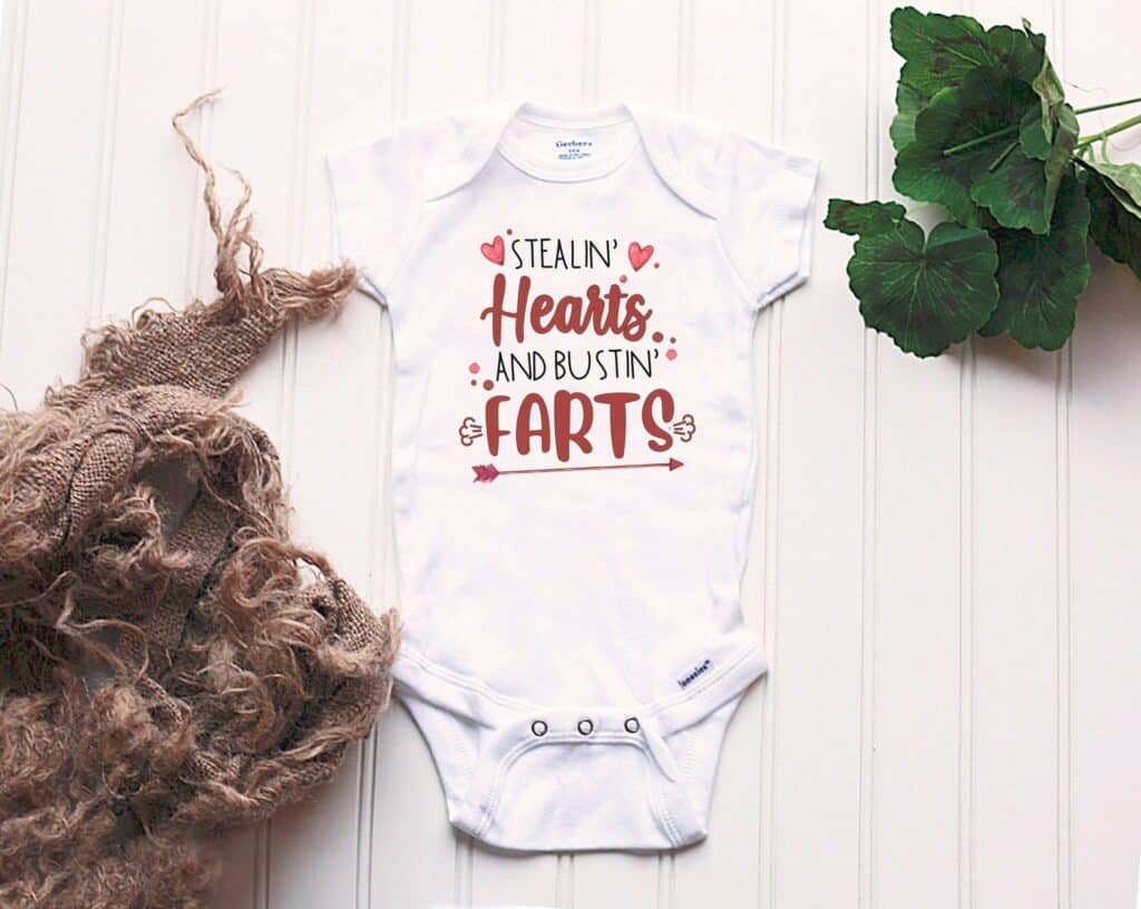 Stealin' Hearts and Bustin' Farts Onesie